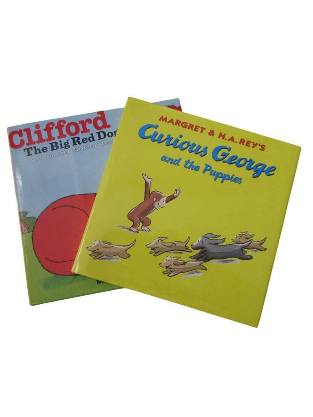 Lot of 2 HC Children's Book - Curious George - Clifford the Big Red Dog